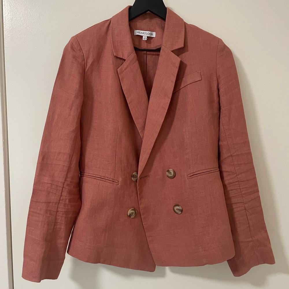 Heartloom Linen Double Breasted Blazer